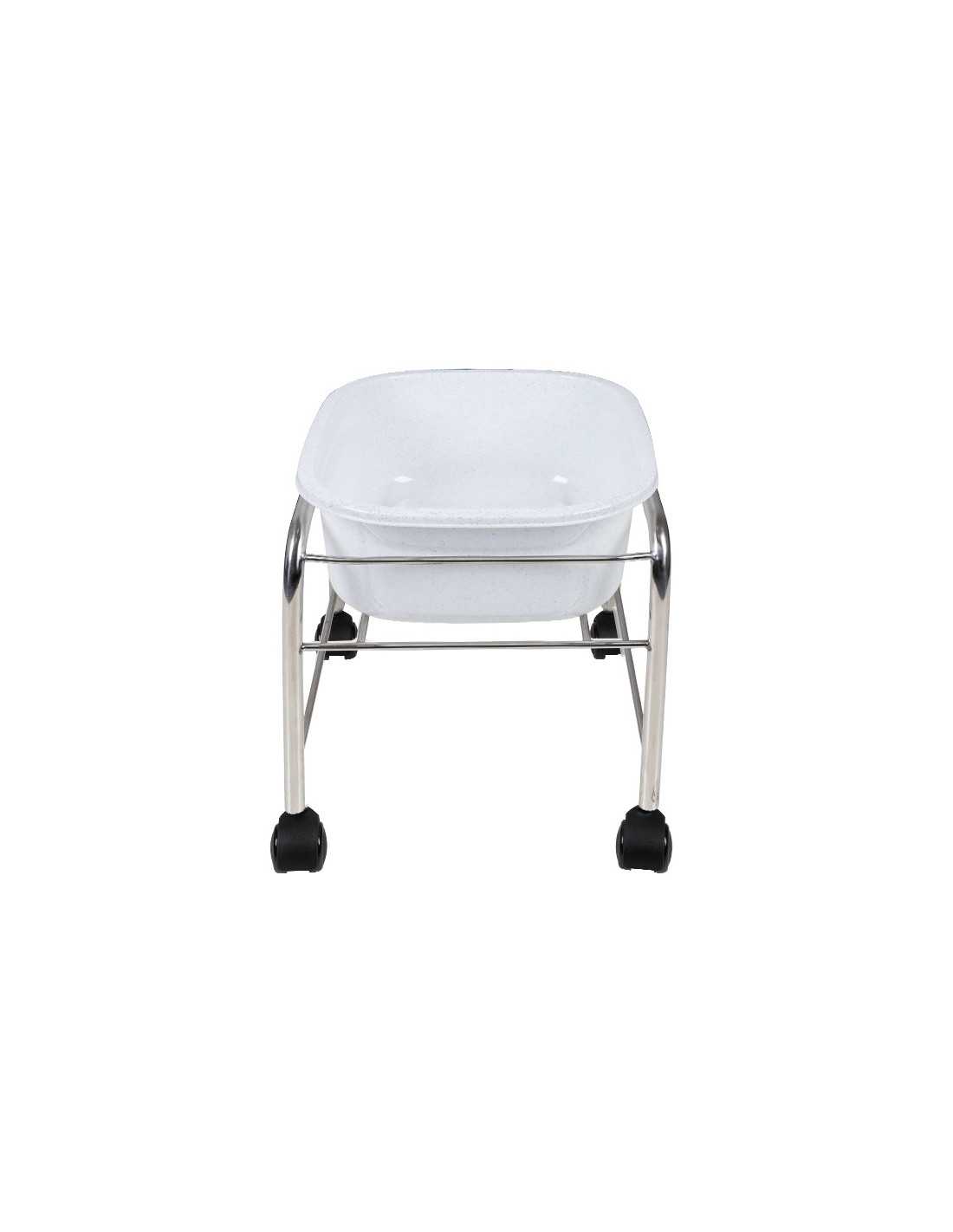 Brodzik do pedicure prosty z kółkami chrom 