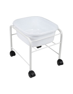 Brodzik do pedicure prosty z kółkami biały 