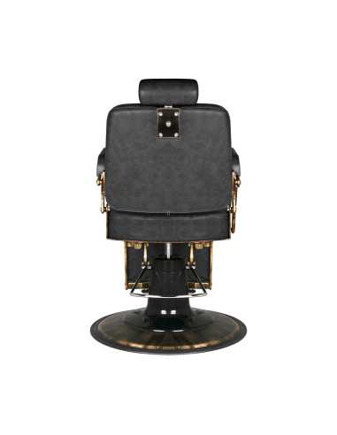 Poltrona da barbiere Gabbiano Boss HD Vintage in pelle, nera