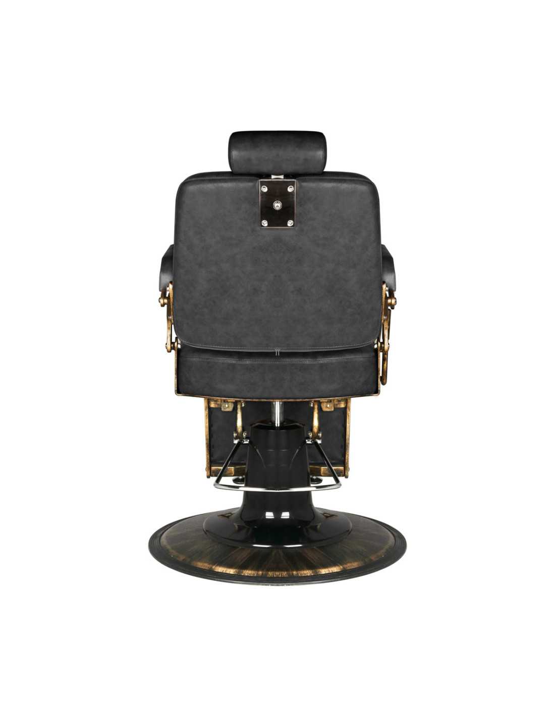 Poltrona da barbiere Gabbiano Boss HD Vintage in pelle, nera
