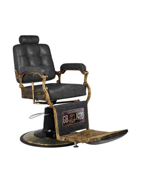 Gabbiano fotel barberski Boss HD Old Leather czarny 