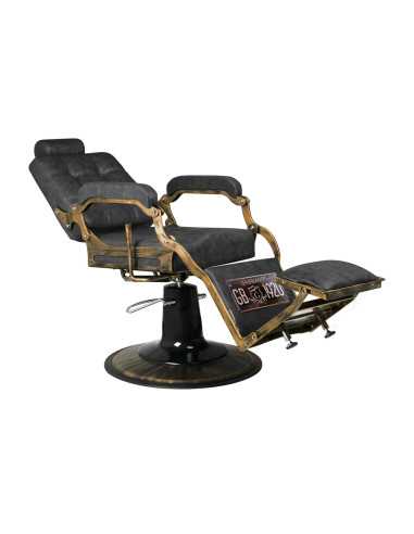 Gabbiano Boss HD Vintage Leather Barber Chair, Black