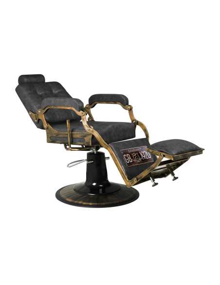 Gabbiano fotel barberski Boss HD Old Leather czarny 