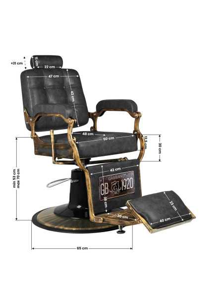 Gabbiano fotel barberski Boss HD Old Leather czarny 