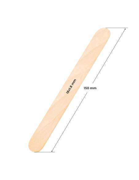 Szpatułka drewniana duża 150 x 18 x 1.8 mm - 50 sztuk 