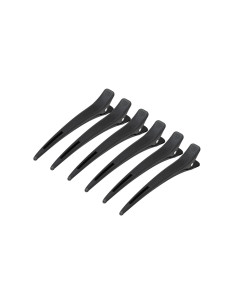 Klamry fryzjerskie do włosów Carbon E-15 6 szt. 11,5 cm czarne 