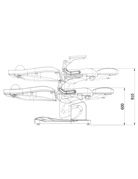 Cadeiras de podologia HZ-3709A-BL Cadeira elétrica de pedicure BRANCA 3 motores DENEB