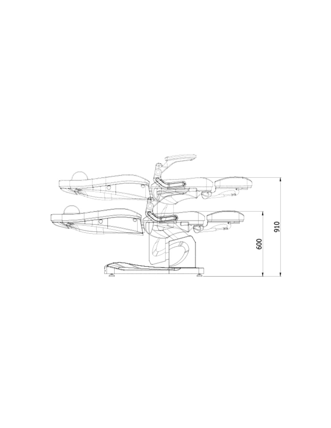 Podotherapiestoelen HZ-3709A Elektrische pedicurestoel 3 deneb motoren