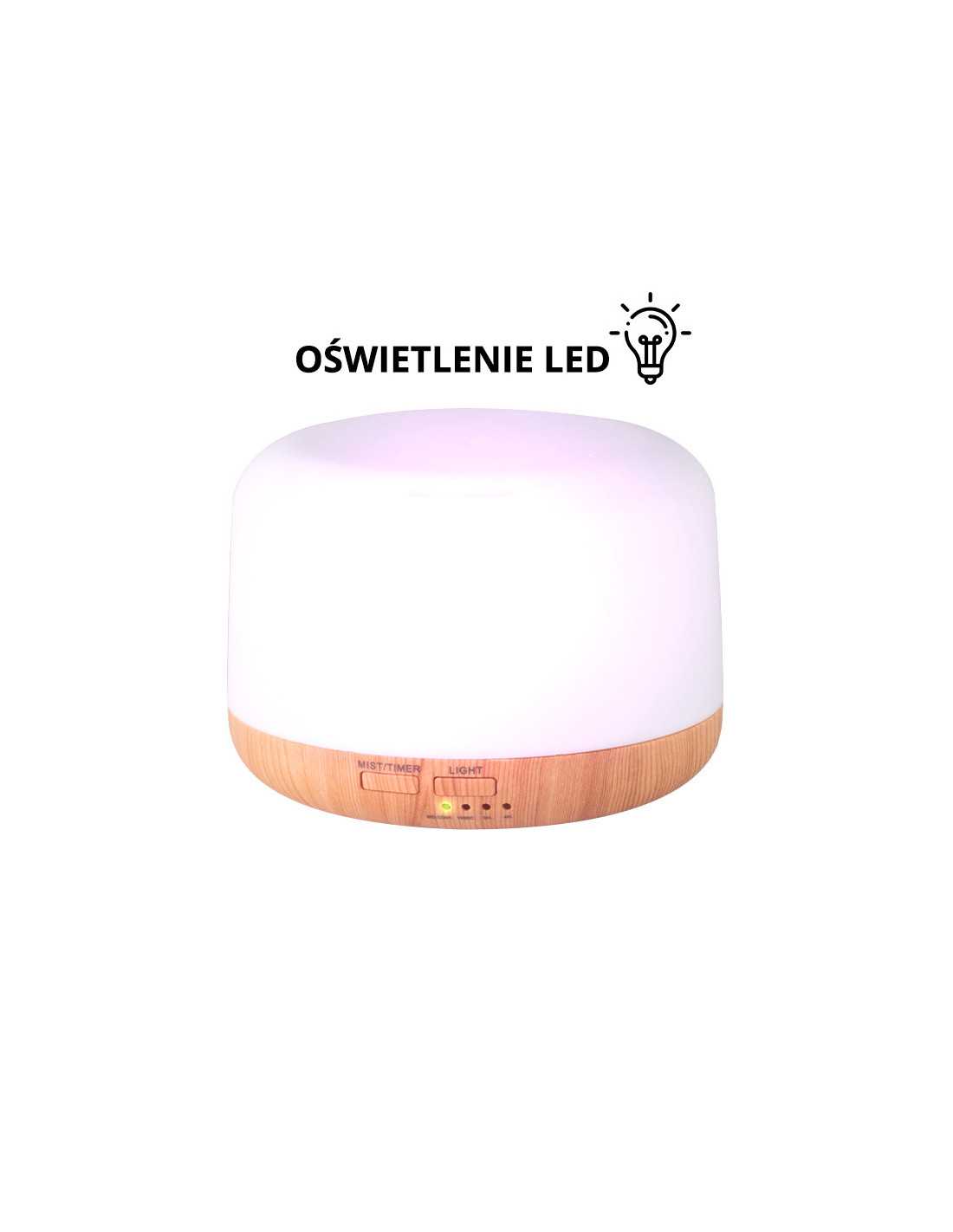 Aroma dyfuzor nawilżacz powietrza spa 01 light wood 300 ml + timer 