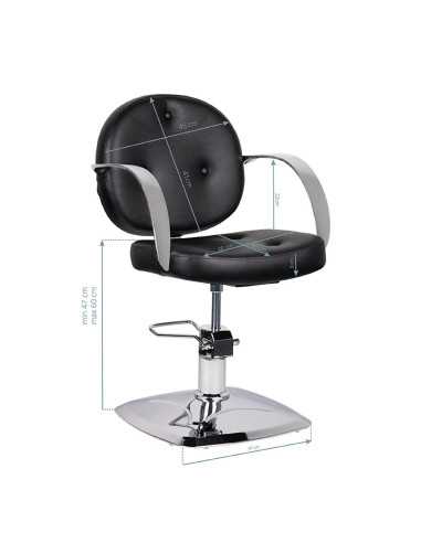 Chaise de coiffure gabbiano asti, noire {attributes}