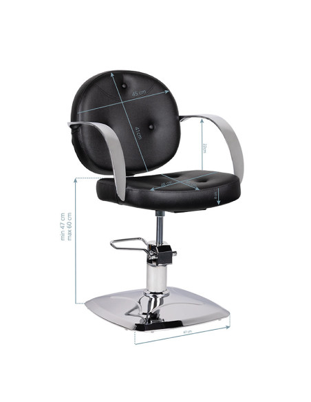 Chaise de coiffure gabbiano asti, noire {attributes}