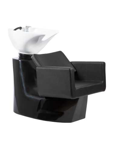 Paola black Shampoo unit with swiveling white ceramic basin – GoldBeauté hairdressing furniture