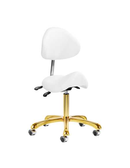 Taboret kosmetyczny 1004 Giovanni złoto biały 