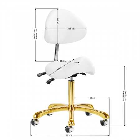 Taboret kosmetyczny 1004 Giovanni złoto biały 