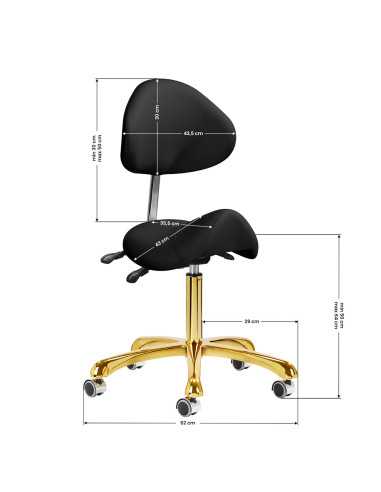 Taboret kosmetyczny 1004 Giovanni złoto czarny 