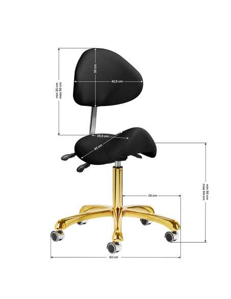 Taboret kosmetyczny 1004 Giovanni złoto czarny 