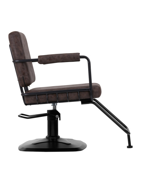 Gabbiano catania loft old fauteuil de coiffure en cuir, marron foncé {attributes}