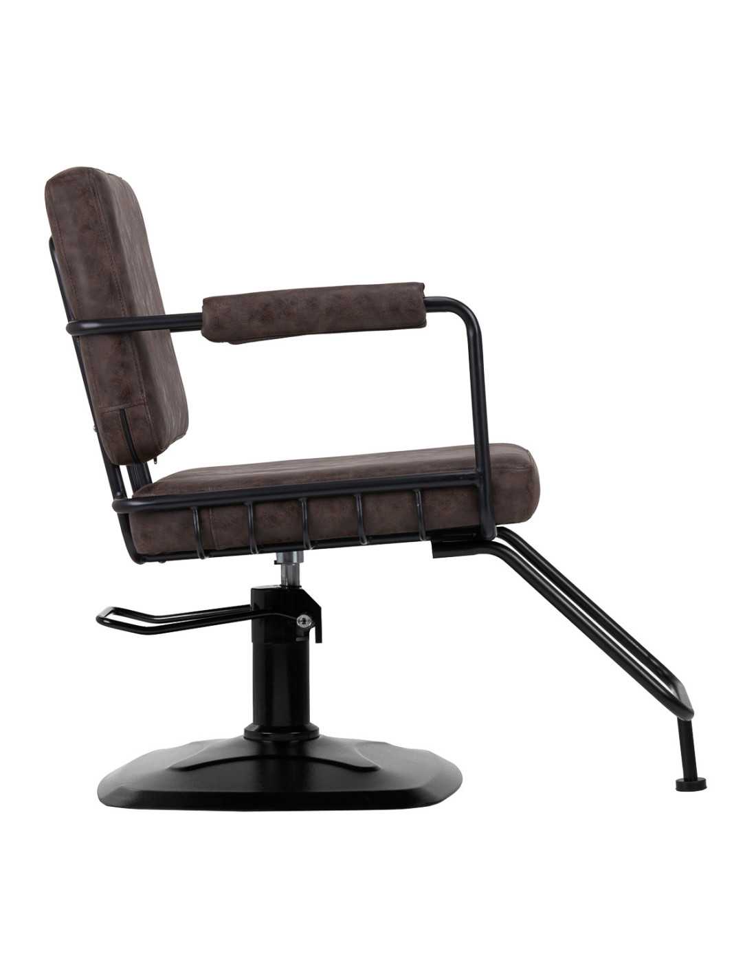Gabbiano Catania Loft Old Leather Hairdressing Chair, Dark Brown {attributes}