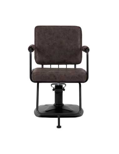 Gabbiano fotel fryzjerski Katania Loft Old Leather ciemny brąz 