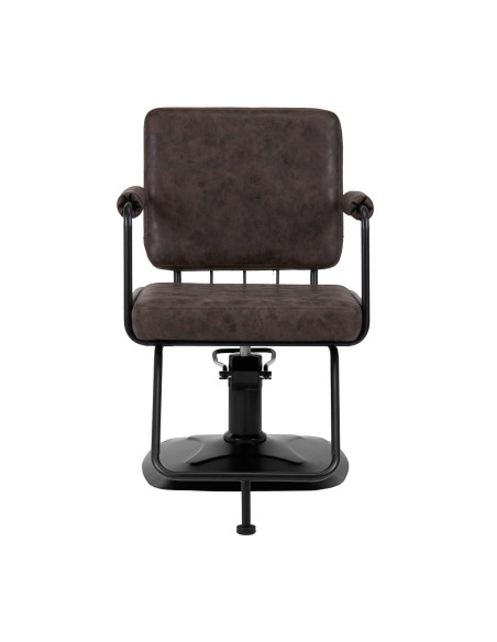 Gabbiano catania loft old fauteuil de coiffure en cuir, marron foncé {attributes}