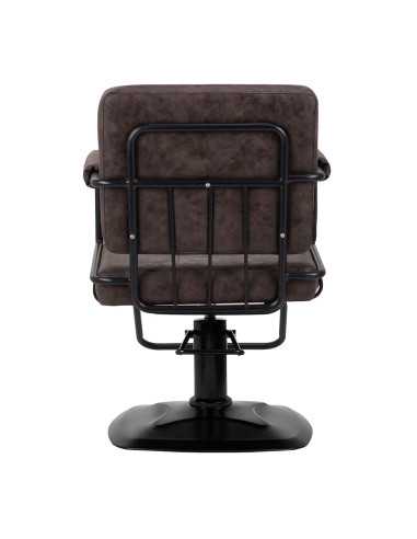 Gabbiano fotel fryzjerski Katania Loft Old Leather ciemny brąz 