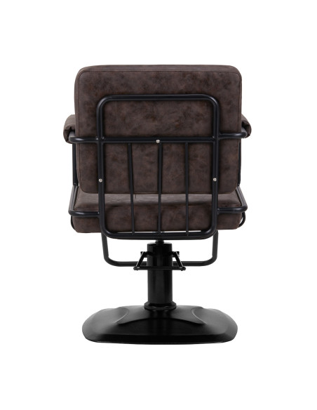 Gabbiano catania loft old fauteuil de coiffure en cuir, marron foncé {attributes}