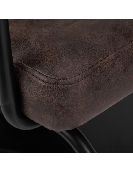 Gabbiano catania loft old fauteuil de coiffure en cuir, marron foncé {attributes}