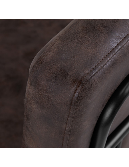 Gabbiano catania loft old fauteuil de coiffure en cuir, marron foncé {attributes}
