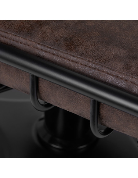 Gabbiano catania loft old fauteuil de coiffure en cuir, marron foncé {attributes}