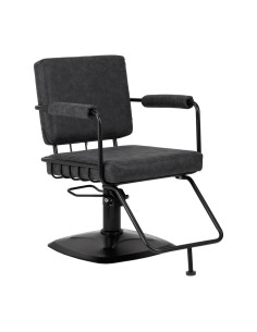 Gabbiano catania loft old fauteuil de coiffure en cuir noir {attributes}