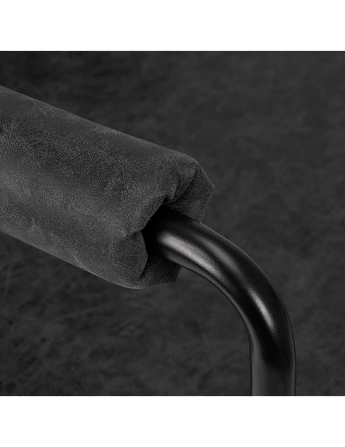 Poltrona da parrucchiere Gabbiano Catania Loft in pelle nera antica {attributes}