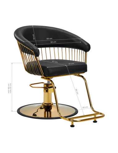 Fauteuil de coiffure hair system lille doré noir {attributes}