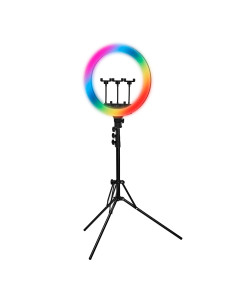 GLOW lampa pierścieniowa ring 18 RGB bsc ze statywem 45W  2