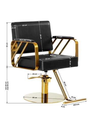 Gabbiano Genoa Gold Black Hairdressing Chair {attributes}