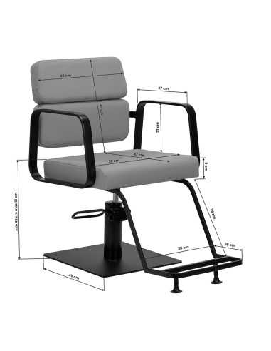 Gabbiano Porto Black and Grey Hairdressing Chair {attributes}