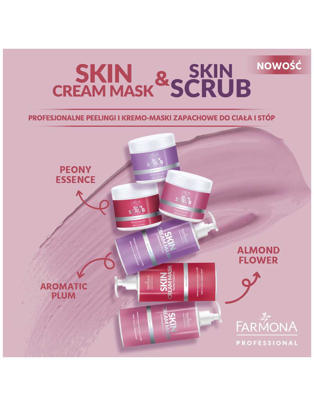 Farmona Skin scrub almond flower peeling do ciała i stopóp kwiat migdałowca 500 g 