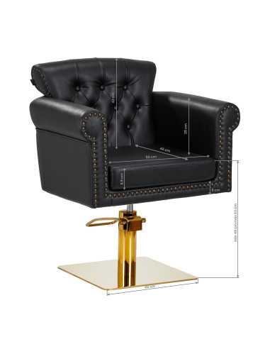 Gabbiano Berlin hairdressing chair, gold, black {attributes}