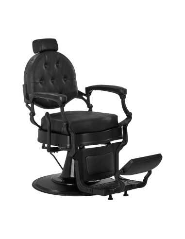 Cavalese Schwarzer Friseurstuhl – Chesterfield-Look & Pro-Komfort