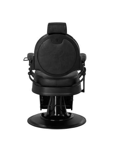 Sillón de barbero Cavalese negro: estilo Chesterfield y comodidad profesional