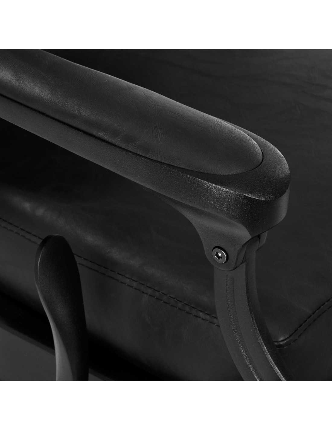 Cavalese Zwarte Kappersstoel – Chesterfield Look & Pro Comfort