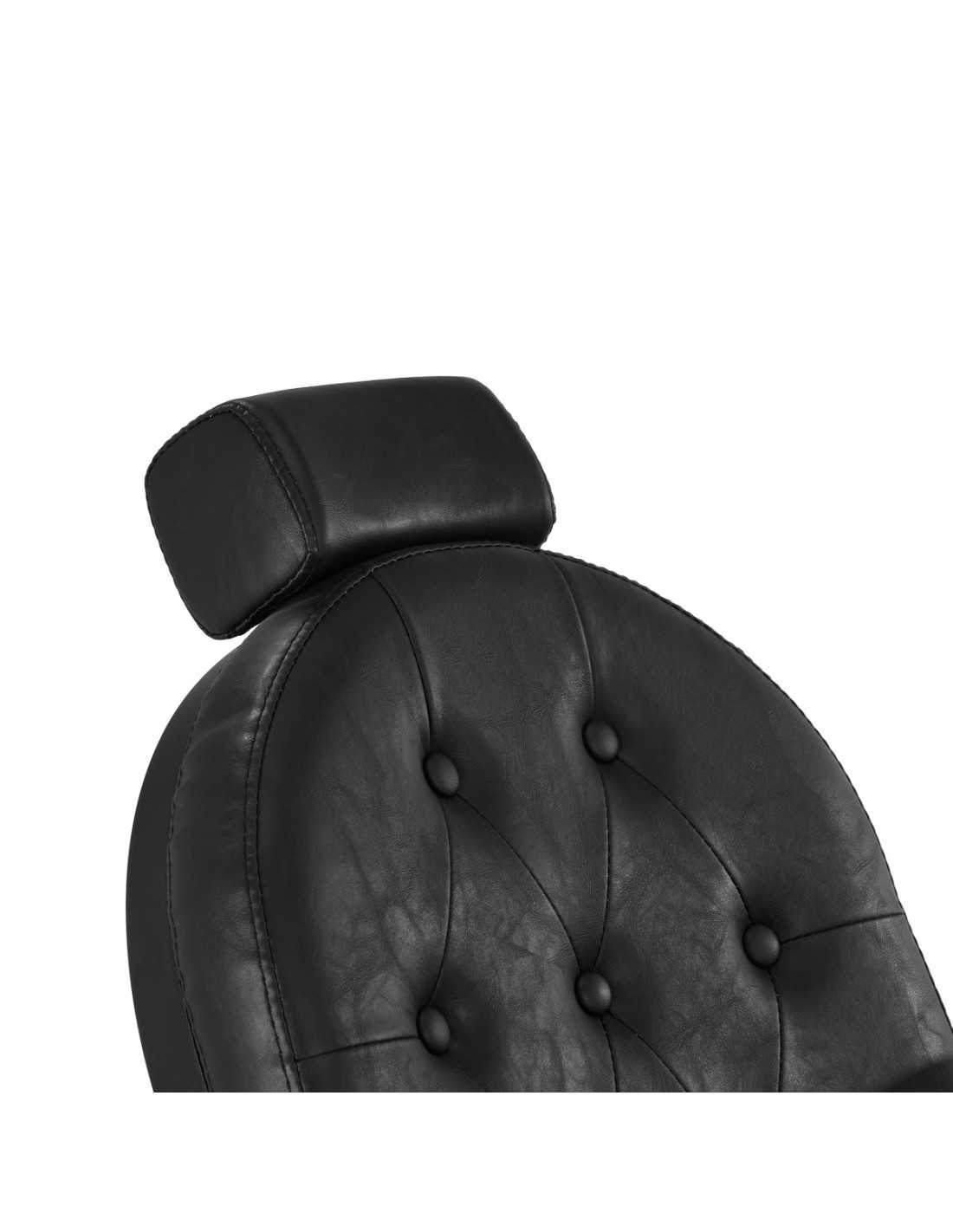 Poltrona da barbiere nera Cavalese – Look Chesterfield e comfort professionale