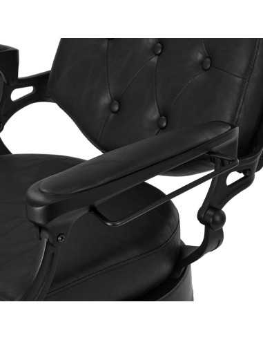 Poltrona da barbiere nera Cavalese – Look Chesterfield e comfort professionale