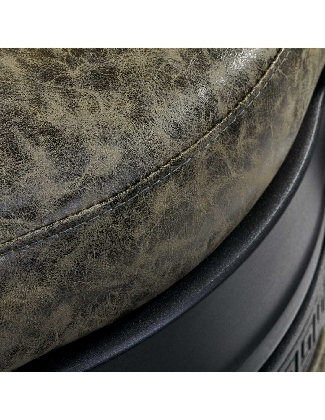 Poltrona da barbiere Cavalese in pelle verde antico – Atmosfera retrò e design industriale