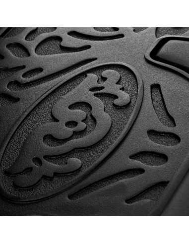 Cavalese kappersstoel oud grijs leer zoomweergave voetsteun