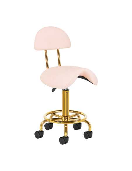 Taboret kosmetyczny 6001-G złoto - różowy 