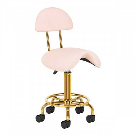 Taboret kosmetyczny 6001-G złoto - różowy 