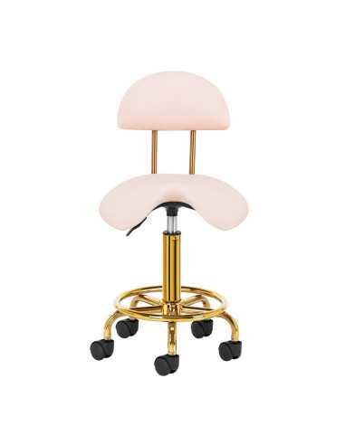 Taboret kosmetyczny 6001-G złoto - różowy 
