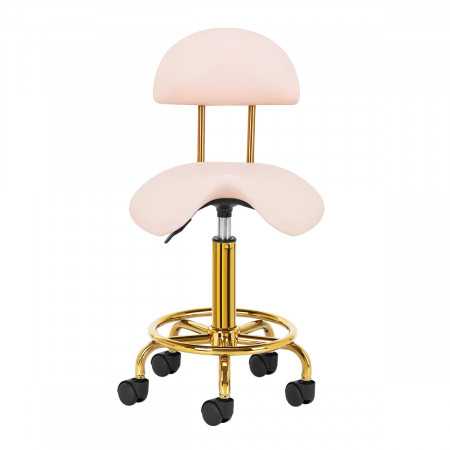 Taboret kosmetyczny 6001-G złoto - różowy 