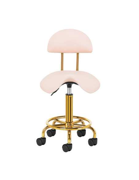 Taboret kosmetyczny 6001-G złoto - różowy 