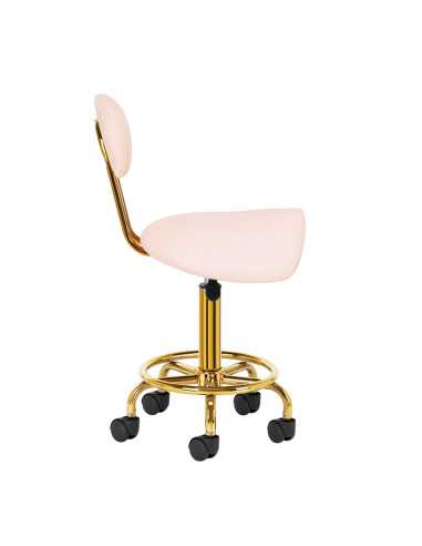Taboret kosmetyczny 6001-G złoto - różowy 